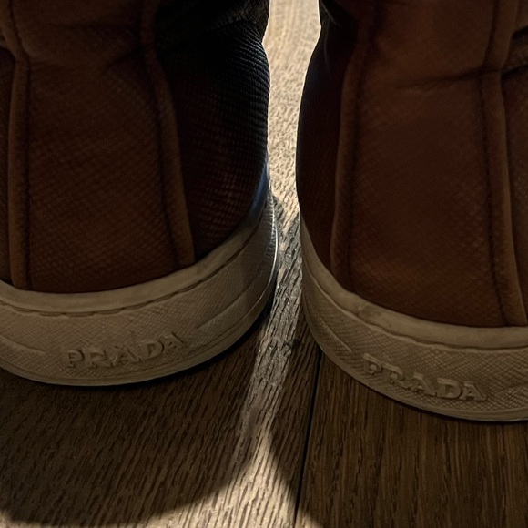 Prada - Saffiano Brown Leather Hightops - Picture 5 of 9